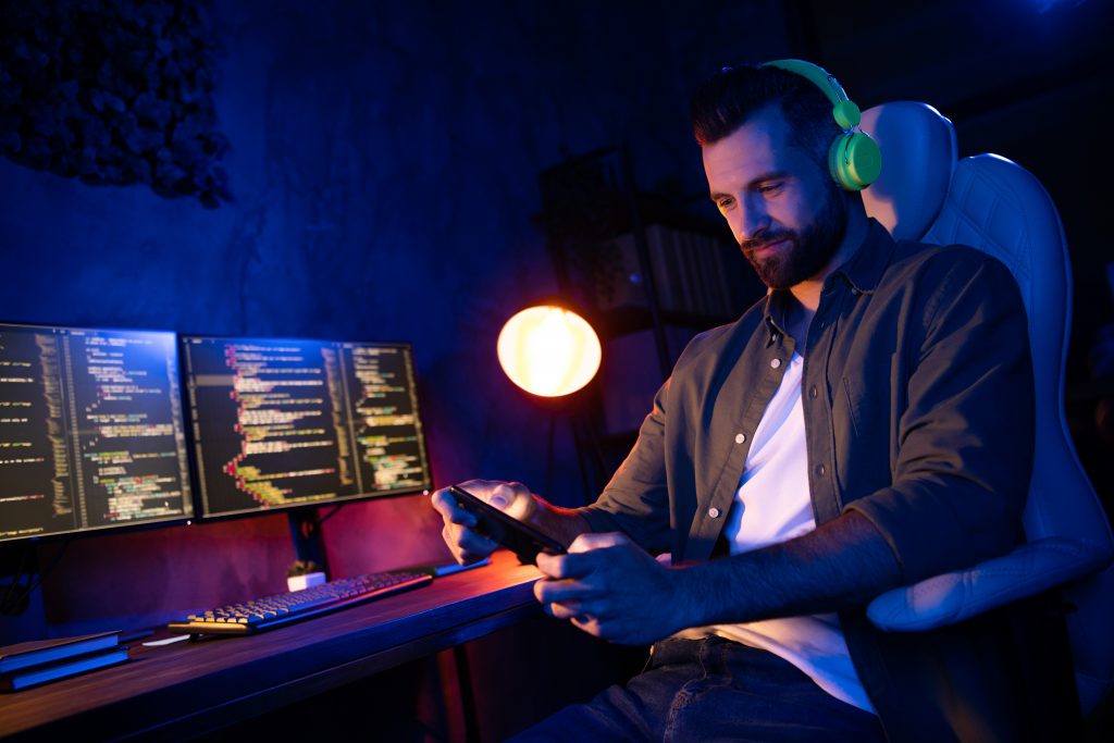 new coding career coder at his desk